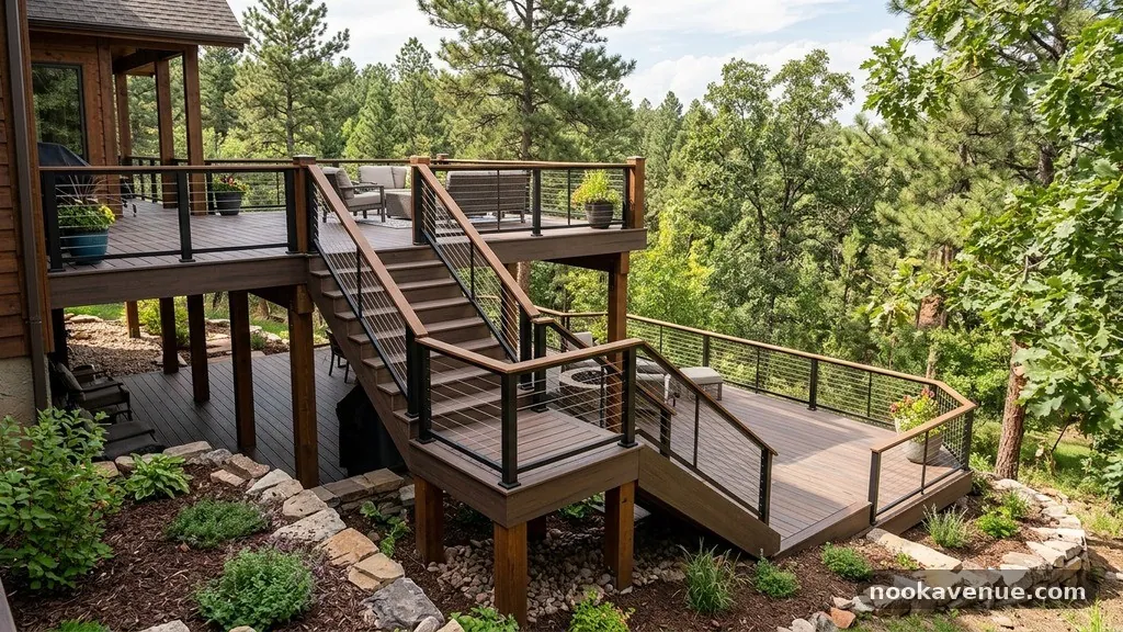 Addressing Stairway Geometry - Multi-Level Decks: Transitioning Railing Heights Between Upper and Lower Steps