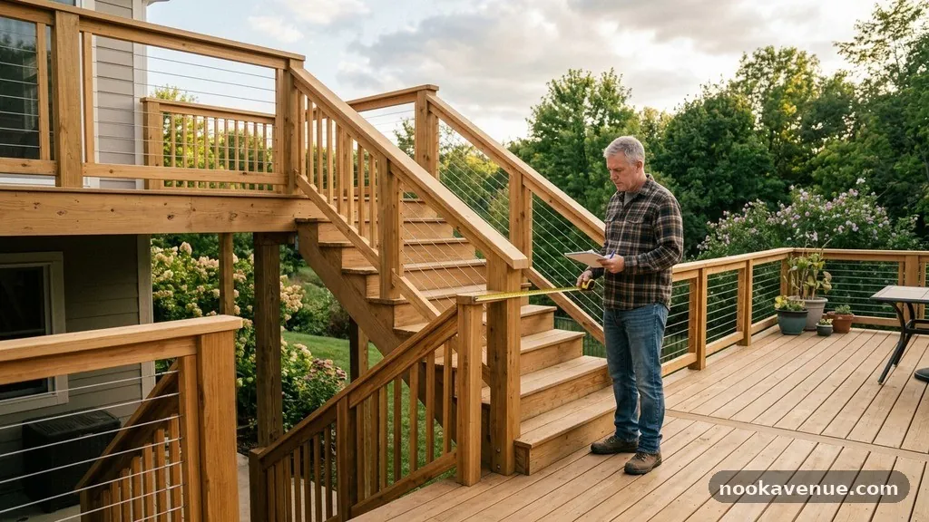 Calculating Guardrail Continuity - Multi-Level Decks: Transitioning Railing Heights Between Upper and Lower Steps
