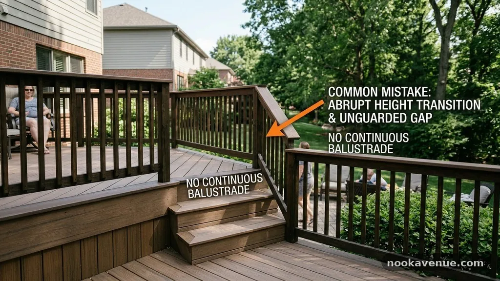 Common Mistakes in Railing Transitions - Multi-Level Decks: Transitioning Railing Heights Between Upper and Lower Steps