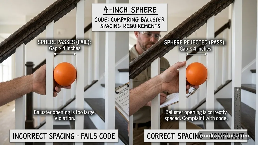 Comparison of Spacing Requirements - The 4-Inch Sphere Code: Why Baluster Openings Must Reject a 4-Inch Ball