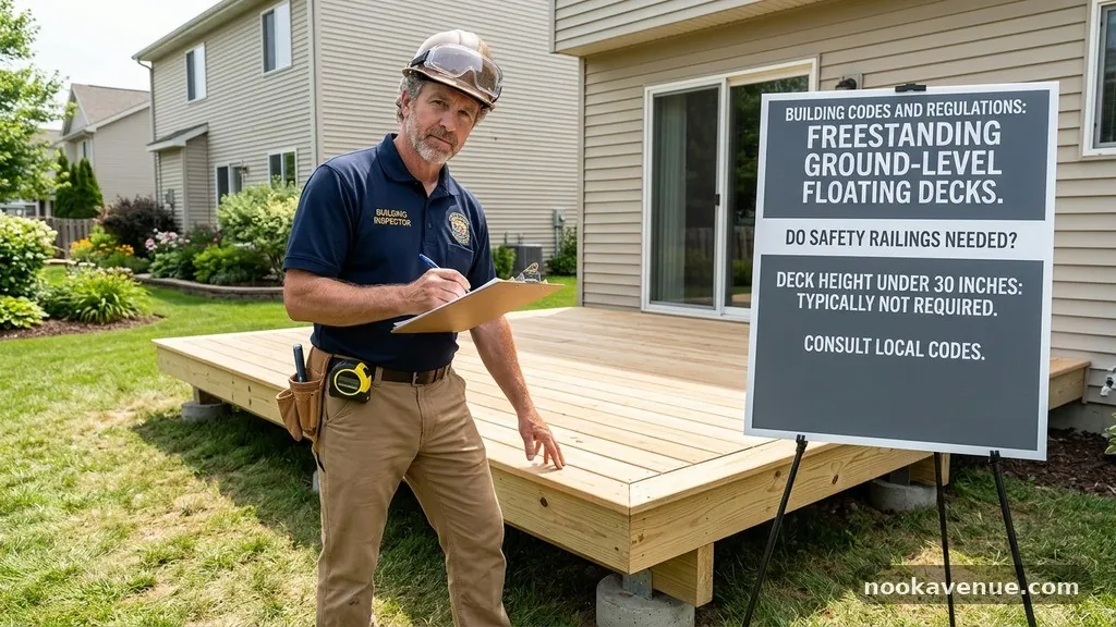 The Role of the Building Inspector - Does a Freestanding Ground-Level Floating Deck Need Any Safety Railings?